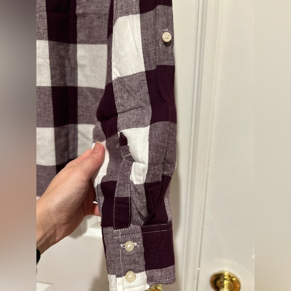 NWT Tommy Hilfiger Burgundy and White Checkered Shirt L MSRP 69.50 - Picture 8 of 10